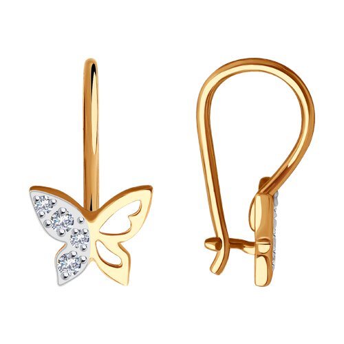 серьги из золота с фианитами