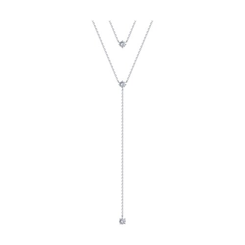 колье из серебра с фианитами