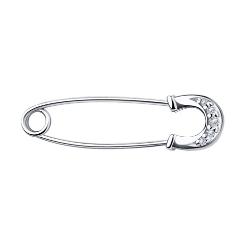 брошь из серебра с фианитами