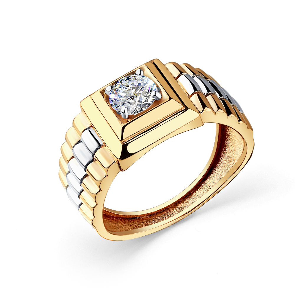 Кольцо из золота с фианитами