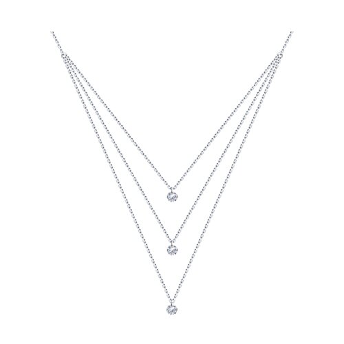 колье из серебра с фианитами