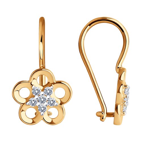 серьги из золота с фианитами