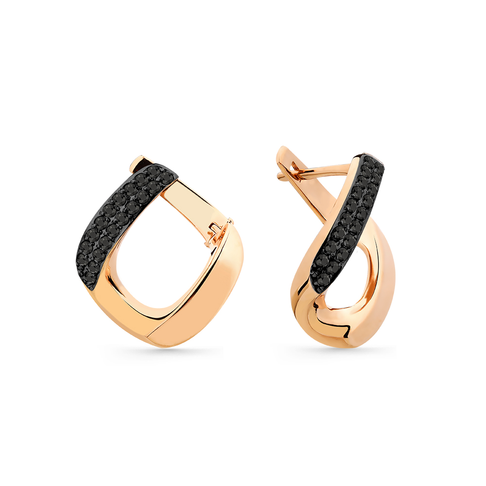 Серьги из золота с фианитами