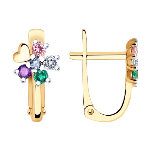 серьги из золота с фианитами