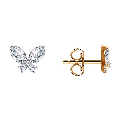 серьги из золота с фианитами