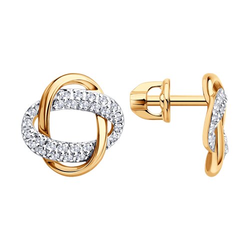 серьги из золота с фианитами