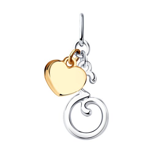 подвеска-буква из золочёного серебра