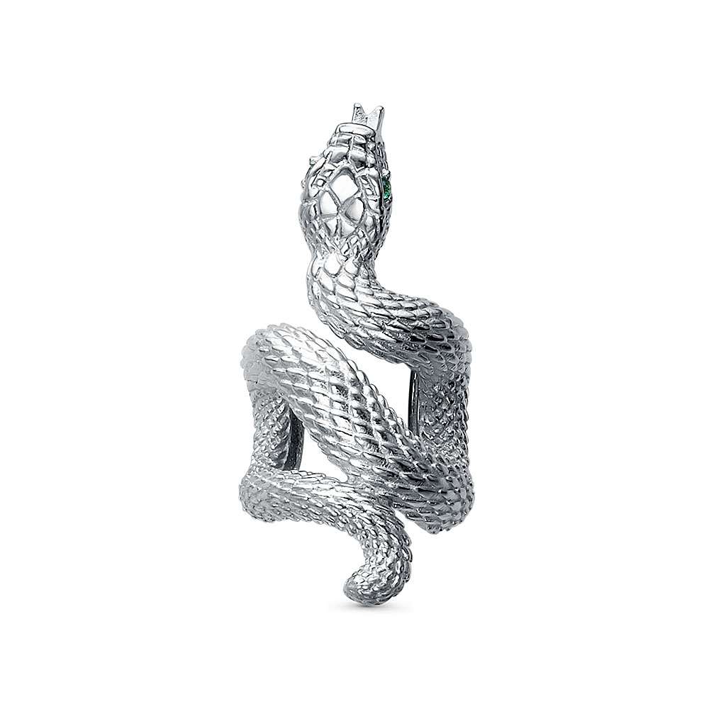 Серьга из серебра с фианитами