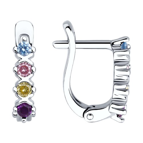 серьги из серебра с фианитами