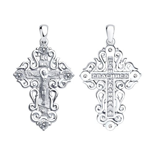 крест из серебра с фианитами