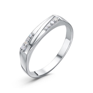 Кольцо из серебра с фианитами