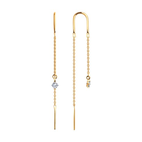 серьги из золота с фианитами