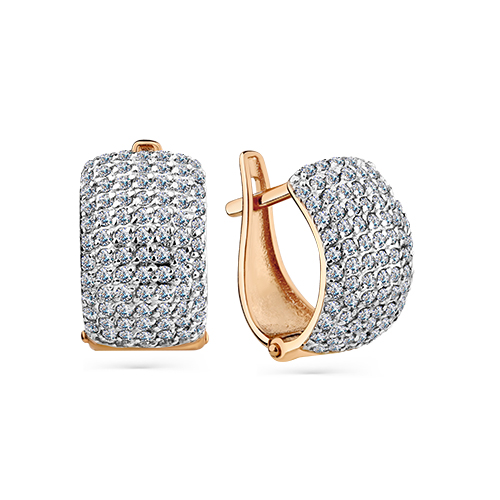 Серьги из золота с фианитами