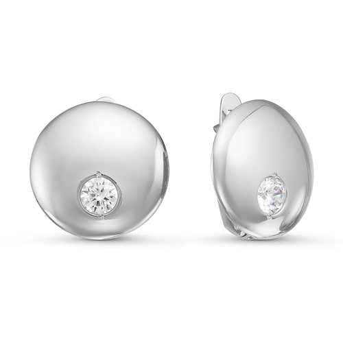 Серьги из серебра с фианитами