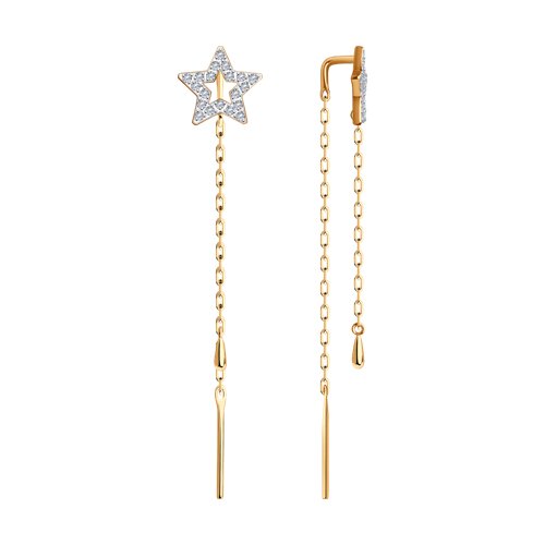 серьги из золота с фианитами