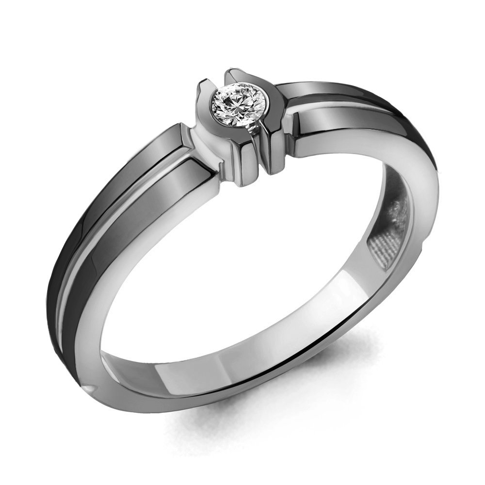 Кольцо из серебра с фианитом