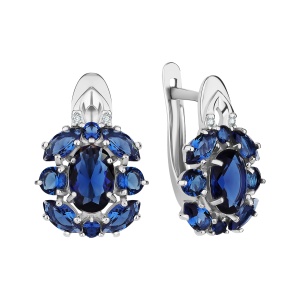 Серьги из серебра с фианитами