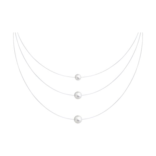 Колье из серебра с жемчугом (синт.)