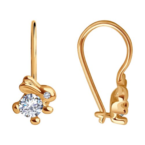 серьги из золота с фианитами