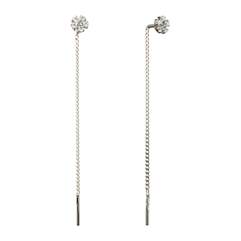 Серьги из серебра с фианитами