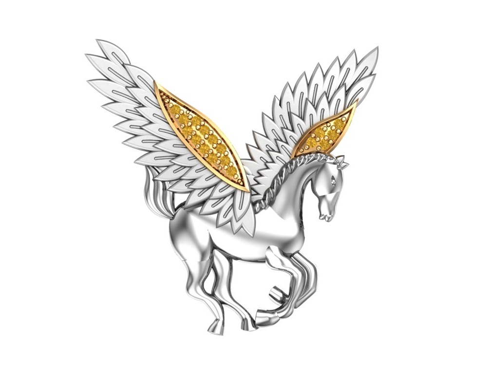 Брошь из серебра с фианитами