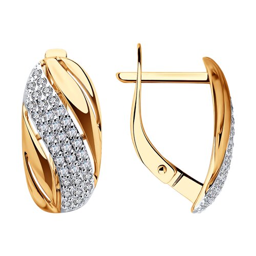 серьги из золота с фианитами