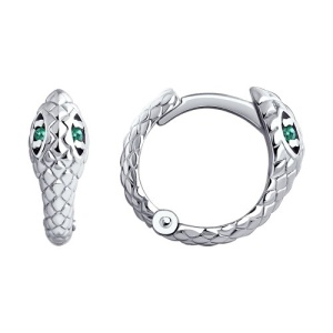 серьги из серебра с фианитами