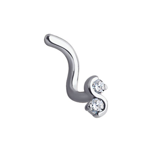 пирсинг в нос из белого золота с бриллиантами