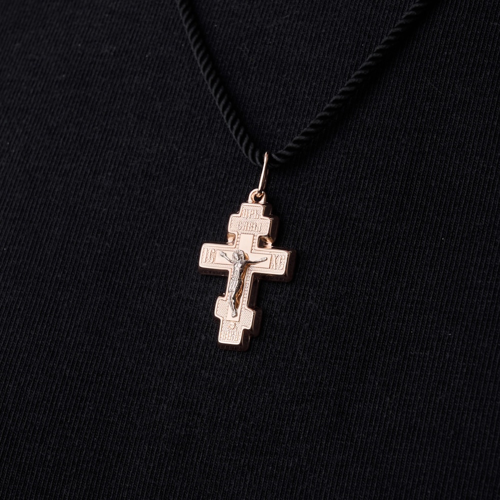 Крест из комбинированного золота