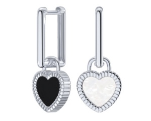 Серьги из серебра с перламутром и агатом