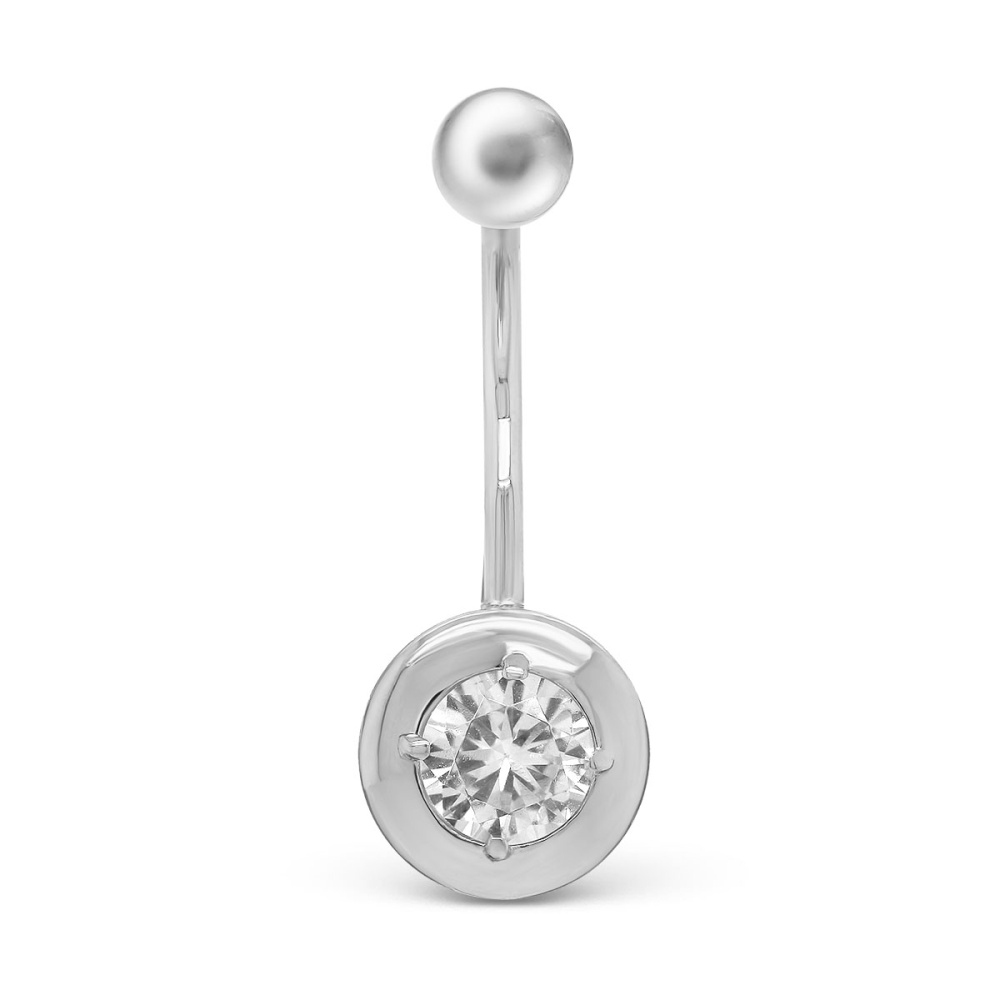 Пирсинг из серебра с фианитом