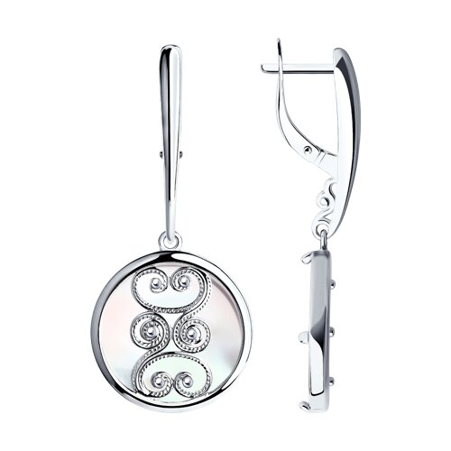 серьги из серебра с перламутром