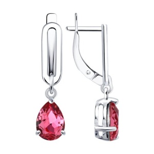серьги из серебра с кристаллами